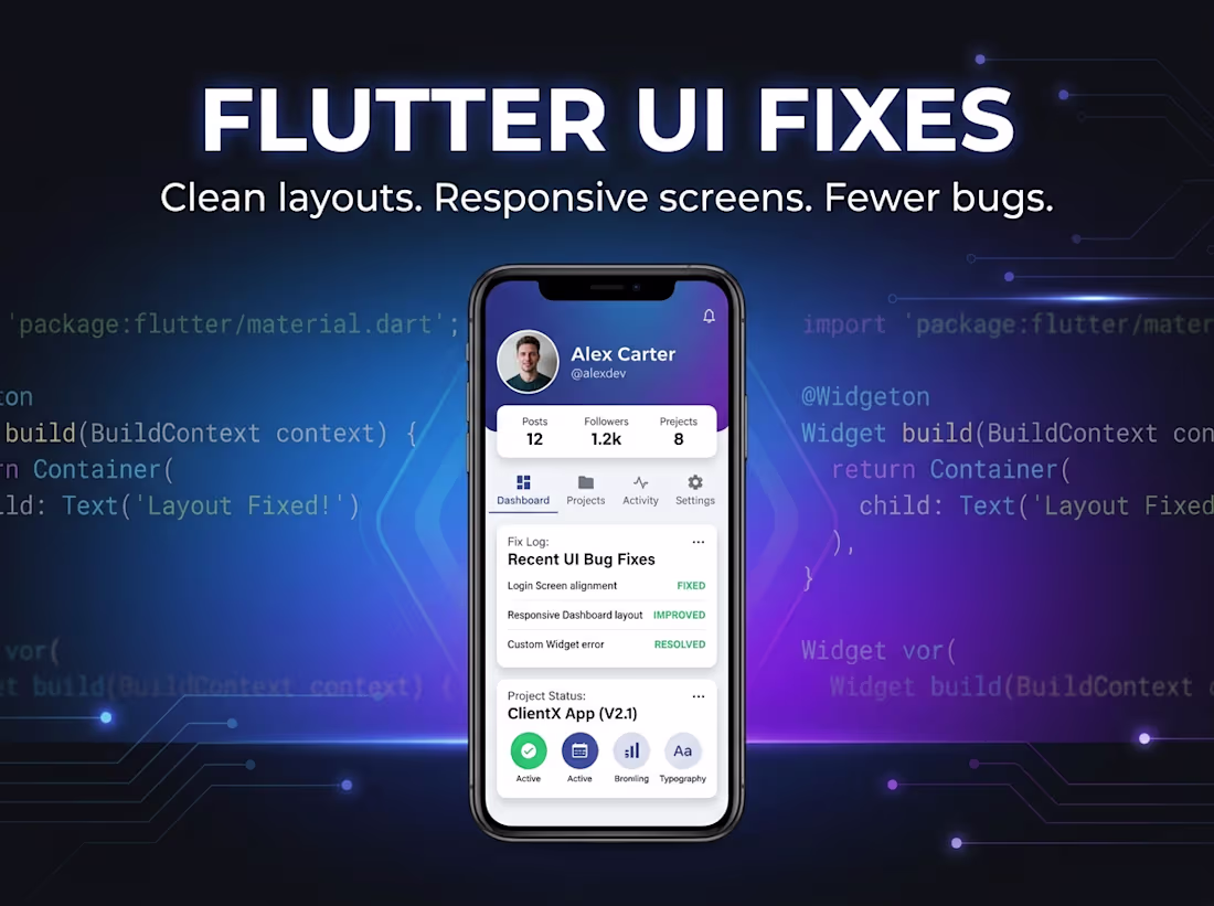 Cover image for Flutter UI Bug Fixes & Layout Improvements