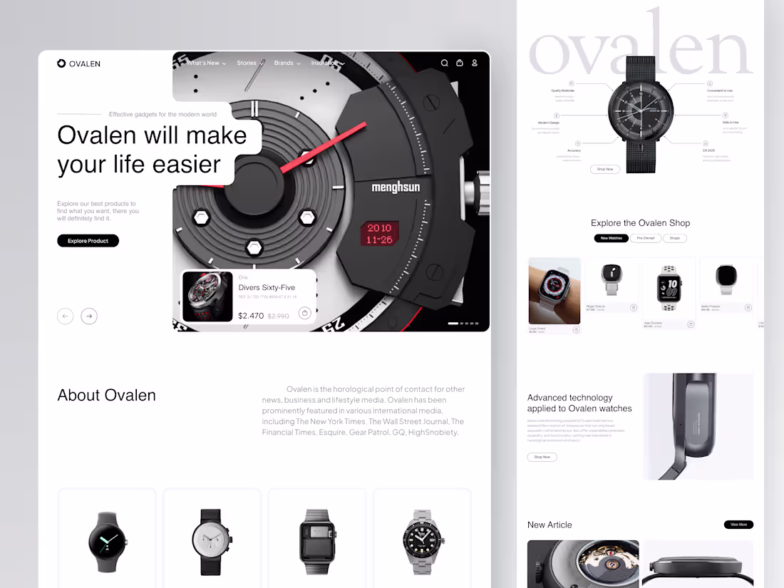 Cover image for Ovalen - Ecommerce Landing Page