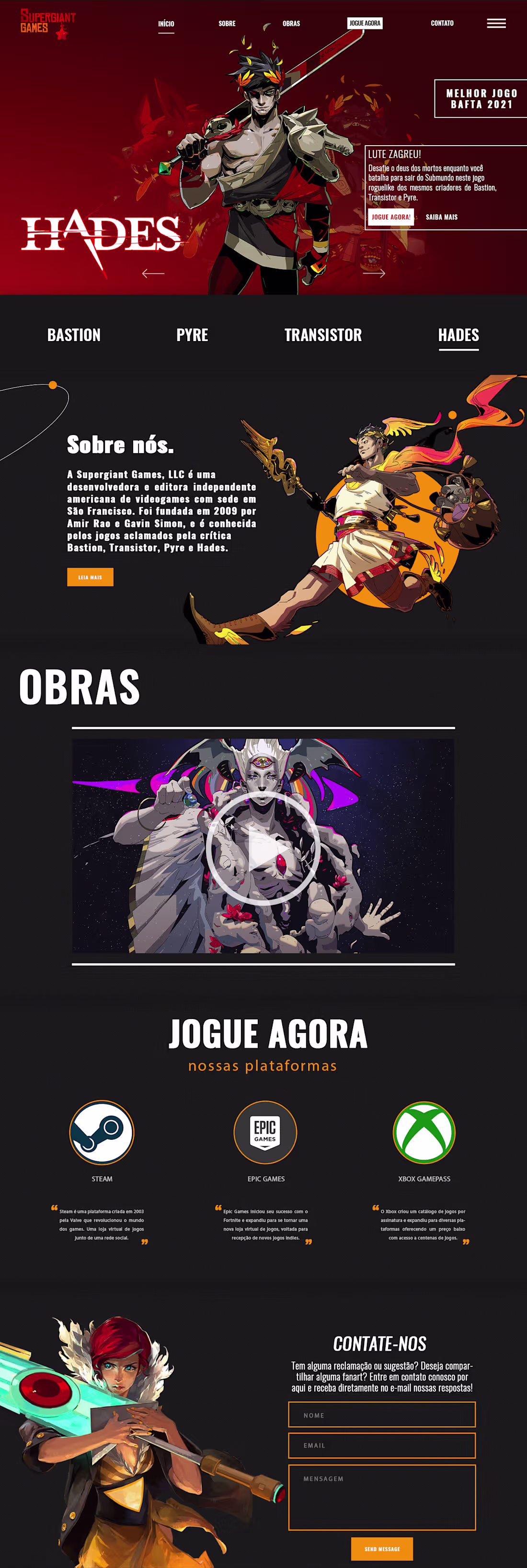 Cover image for UI de Website | Supergiant Games