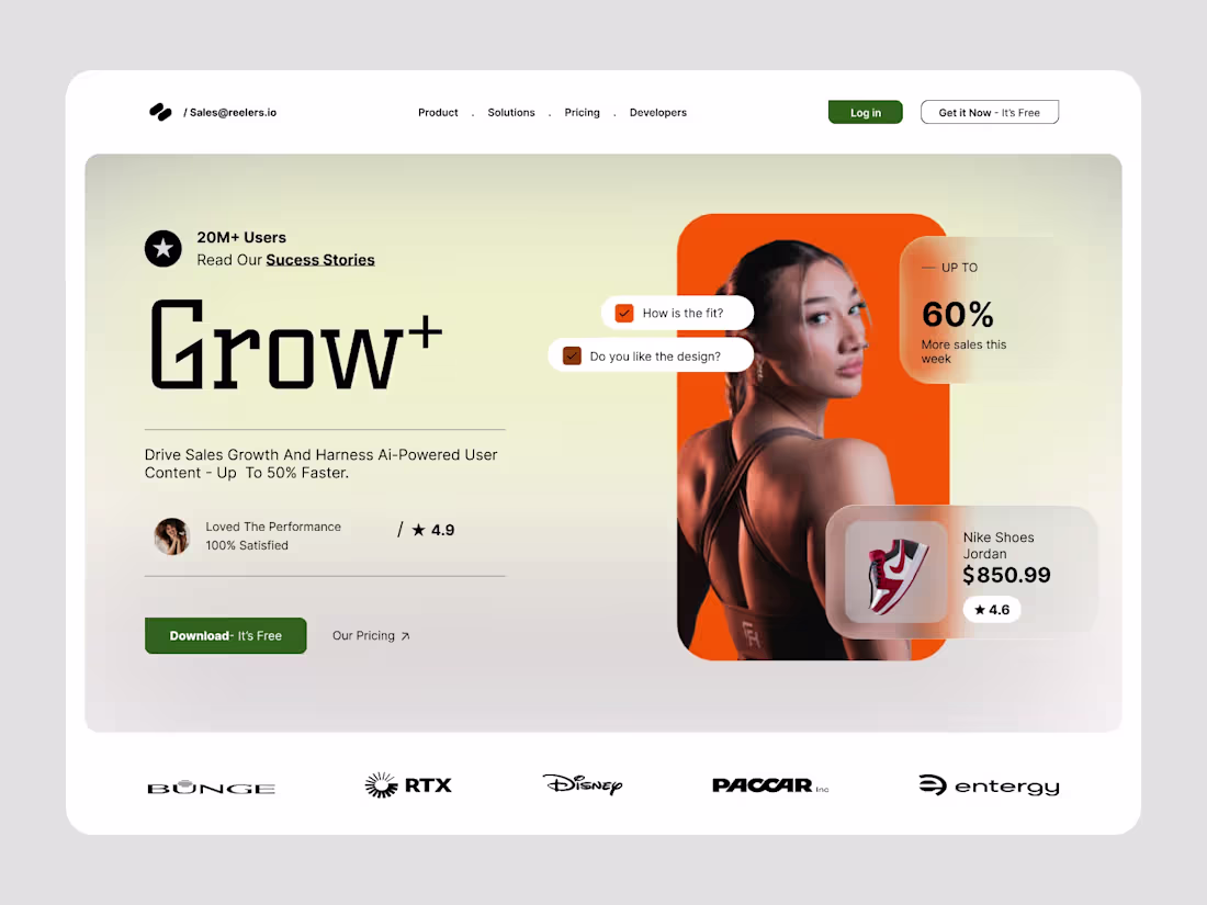 Cover image for A modern SaaS landing page design with a strong focus on con...