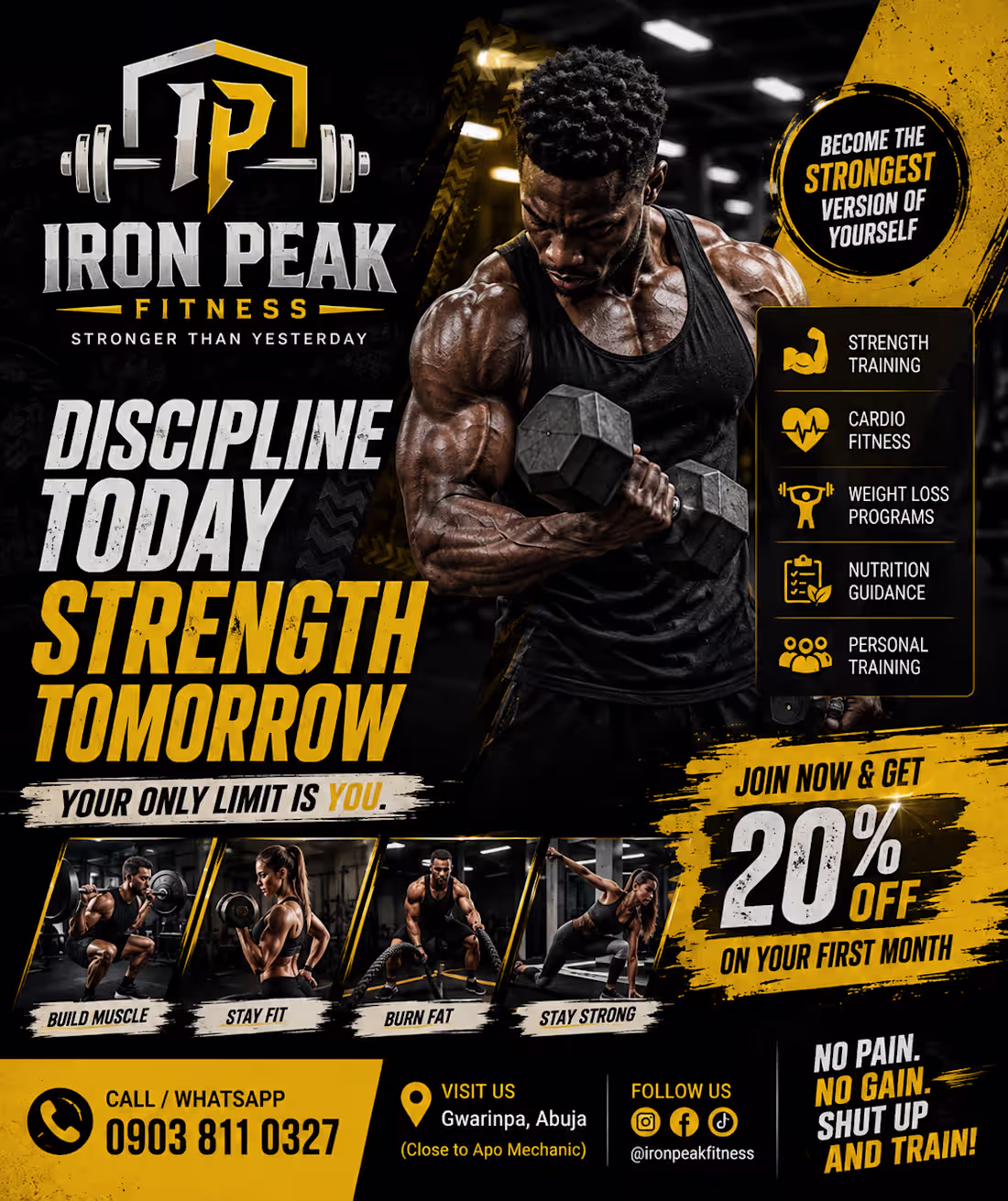 Cover image for Iron peak fitness flayer💪🏋️😡