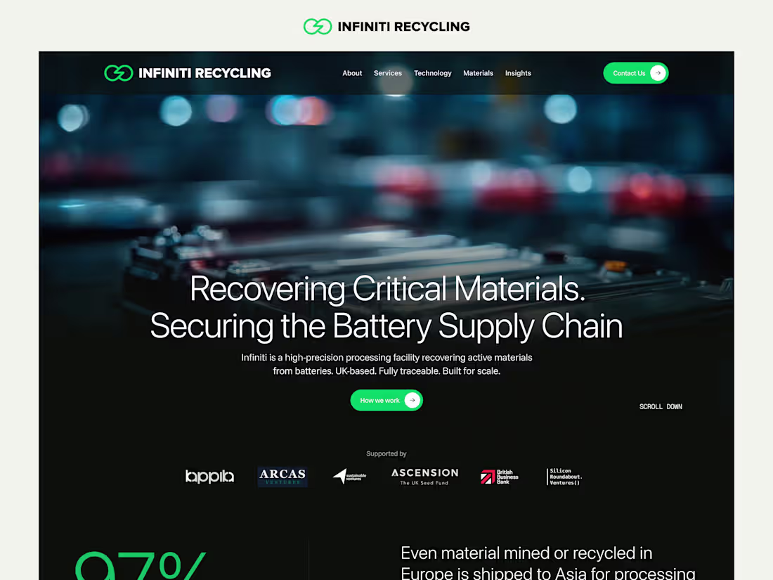 Cover image for Infiniti Recycling Website Redesign