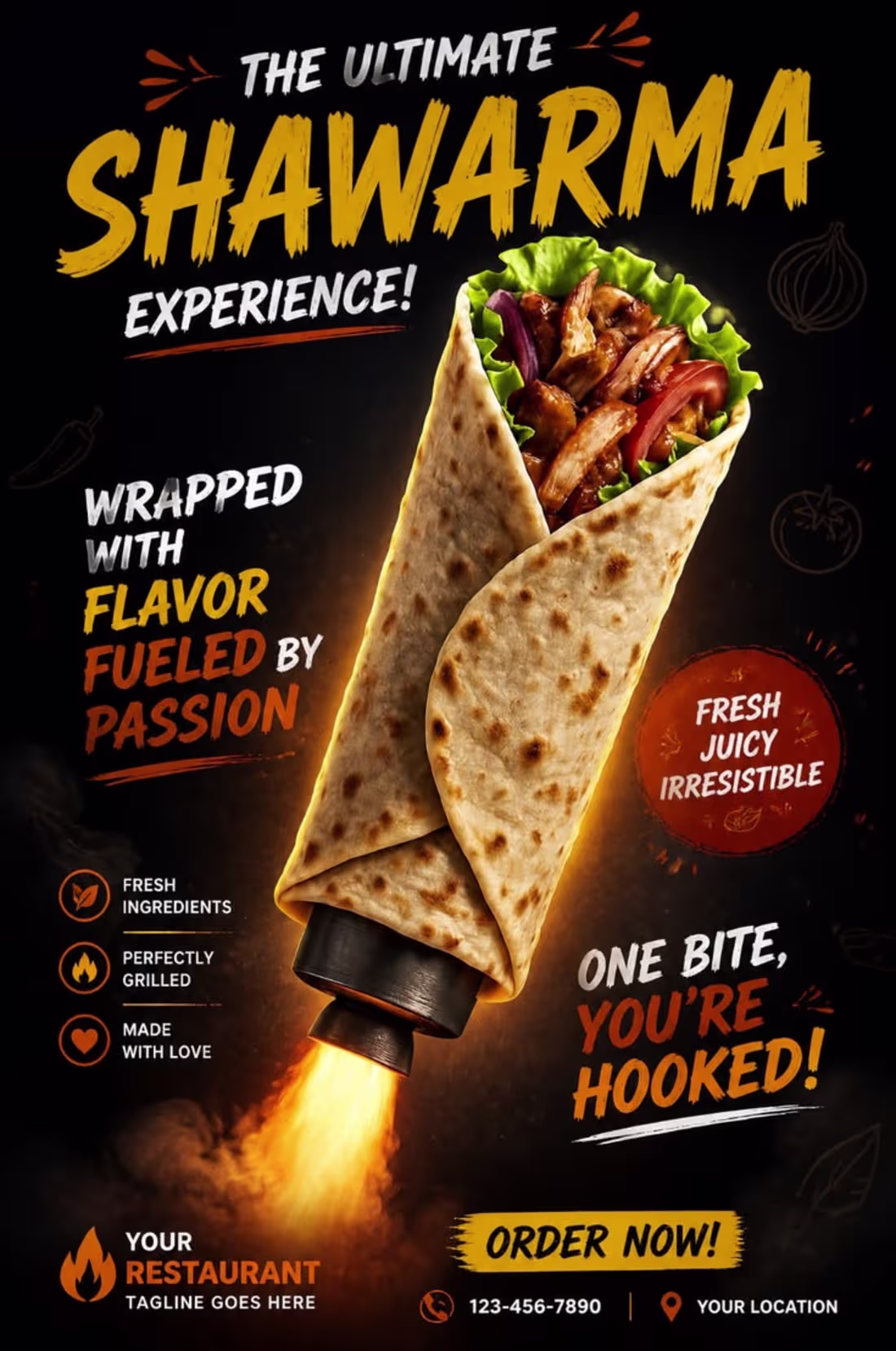 Cover image for Shawarma Promotional Poster Design
Created a