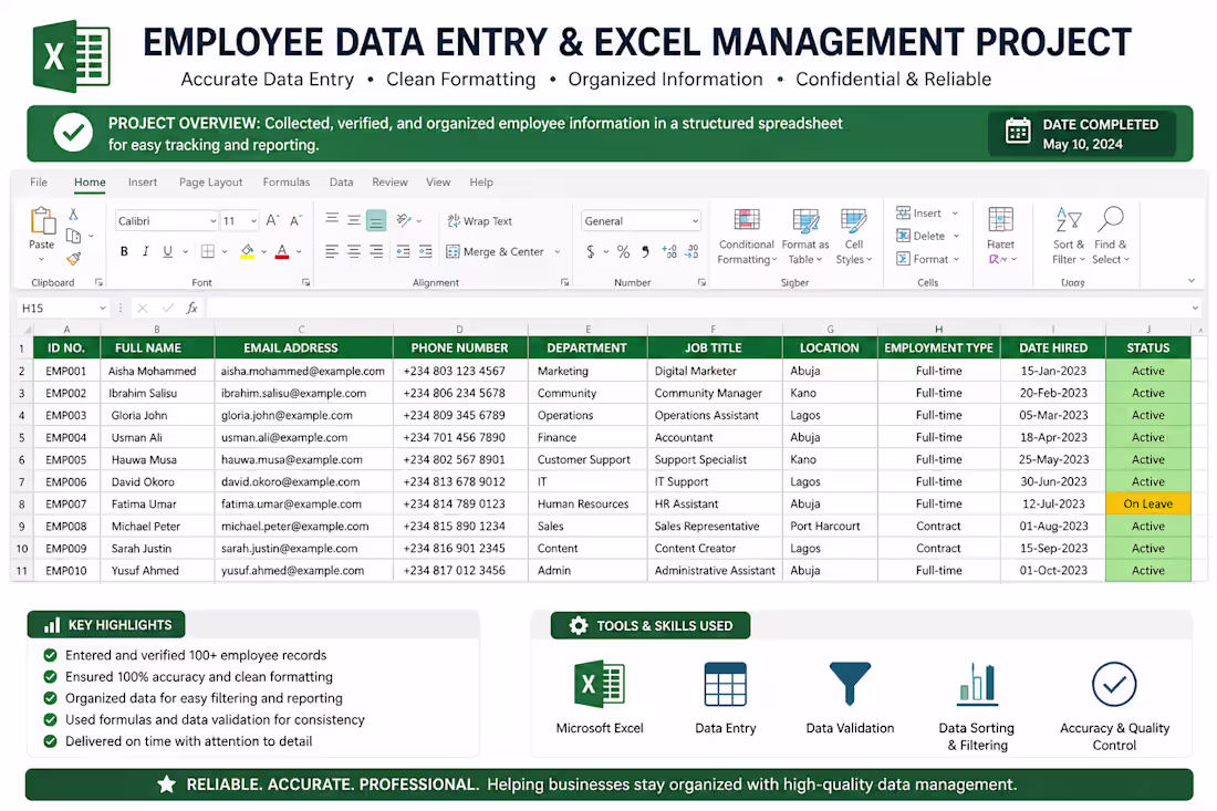 Cover image for Completed an employee data entry