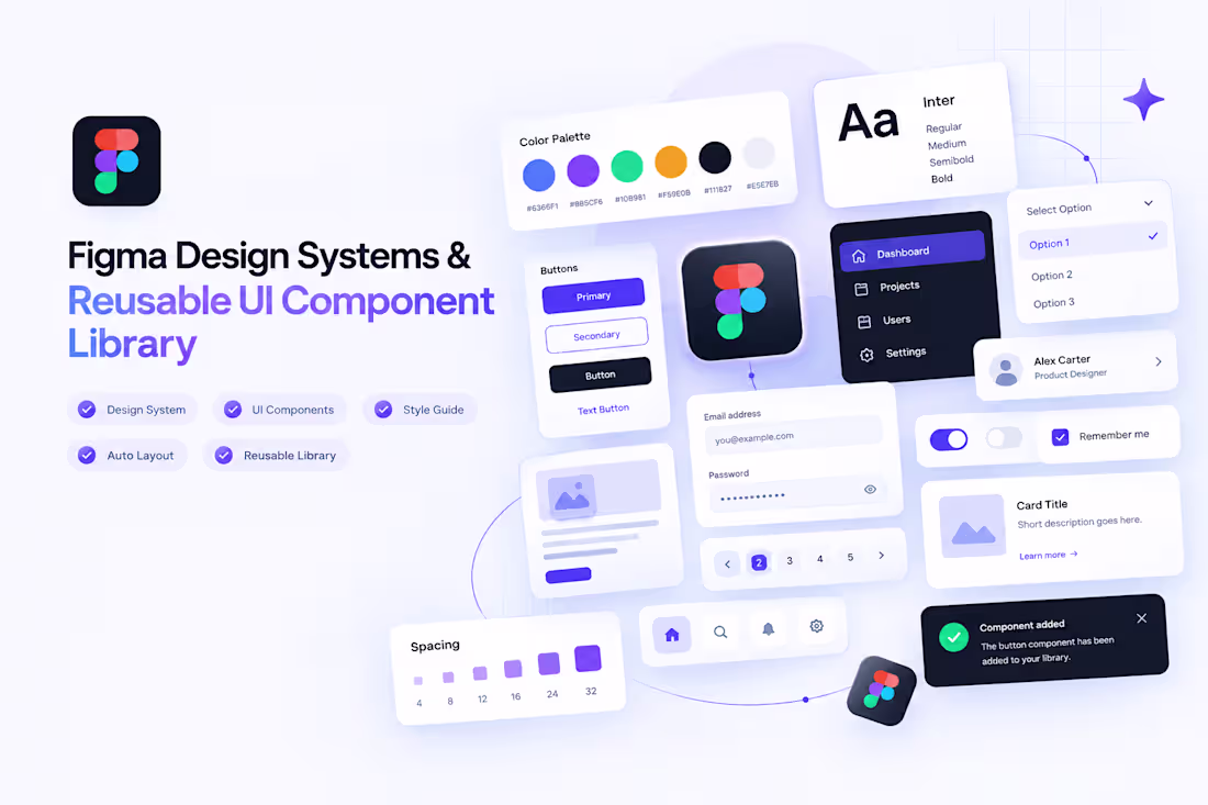 Cover image for Figma Design Systems & Reusable UI Component Library
