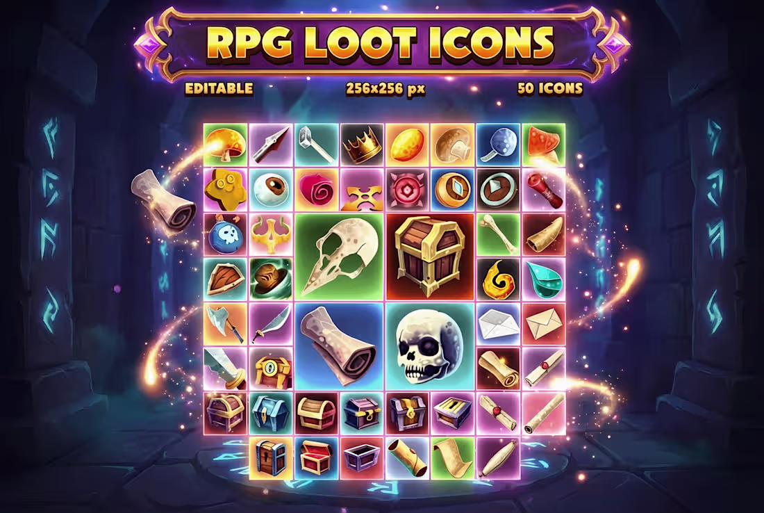 Cover image for RPG Icon Pack – Game UI Assets