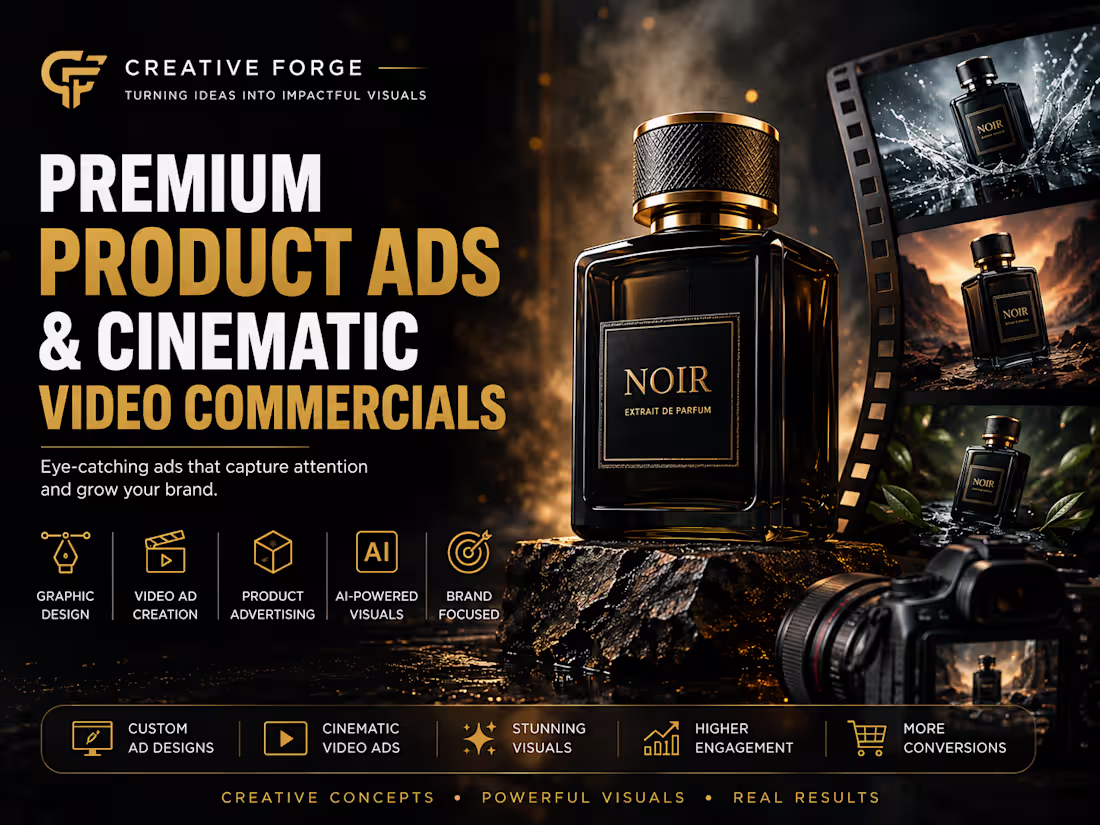Cover image for Premium Product Ad Design & Cinematic Video Commercials