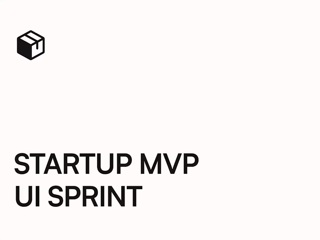 Cover image for Startup MVP UI Sprint