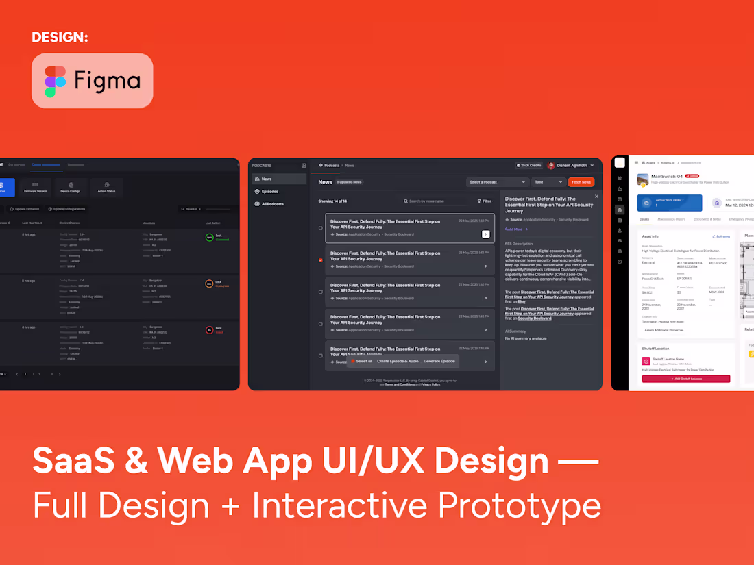 Cover image for SaaS & Web App UI/UX Design Full Design + Interactive Prototype 