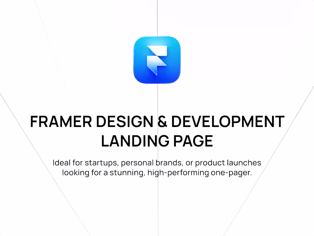 Cover image for Framer Landing Page Design & Development