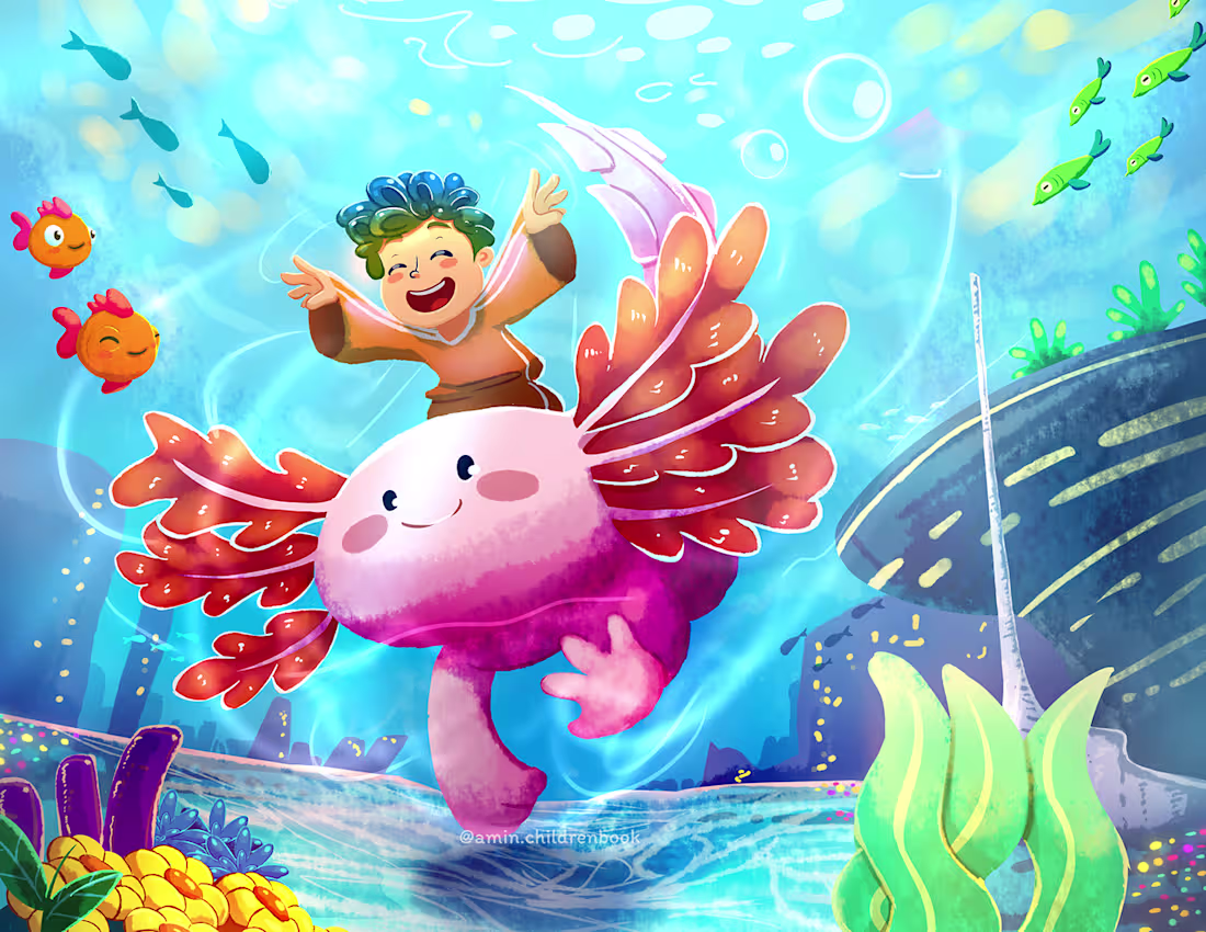 Cover image for UNDER THE SEA 🌊🌊 Children's Book Illustration