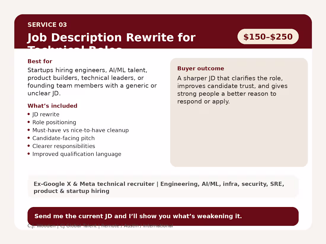 Cover image for Job Description Rewrite for Technical Roles