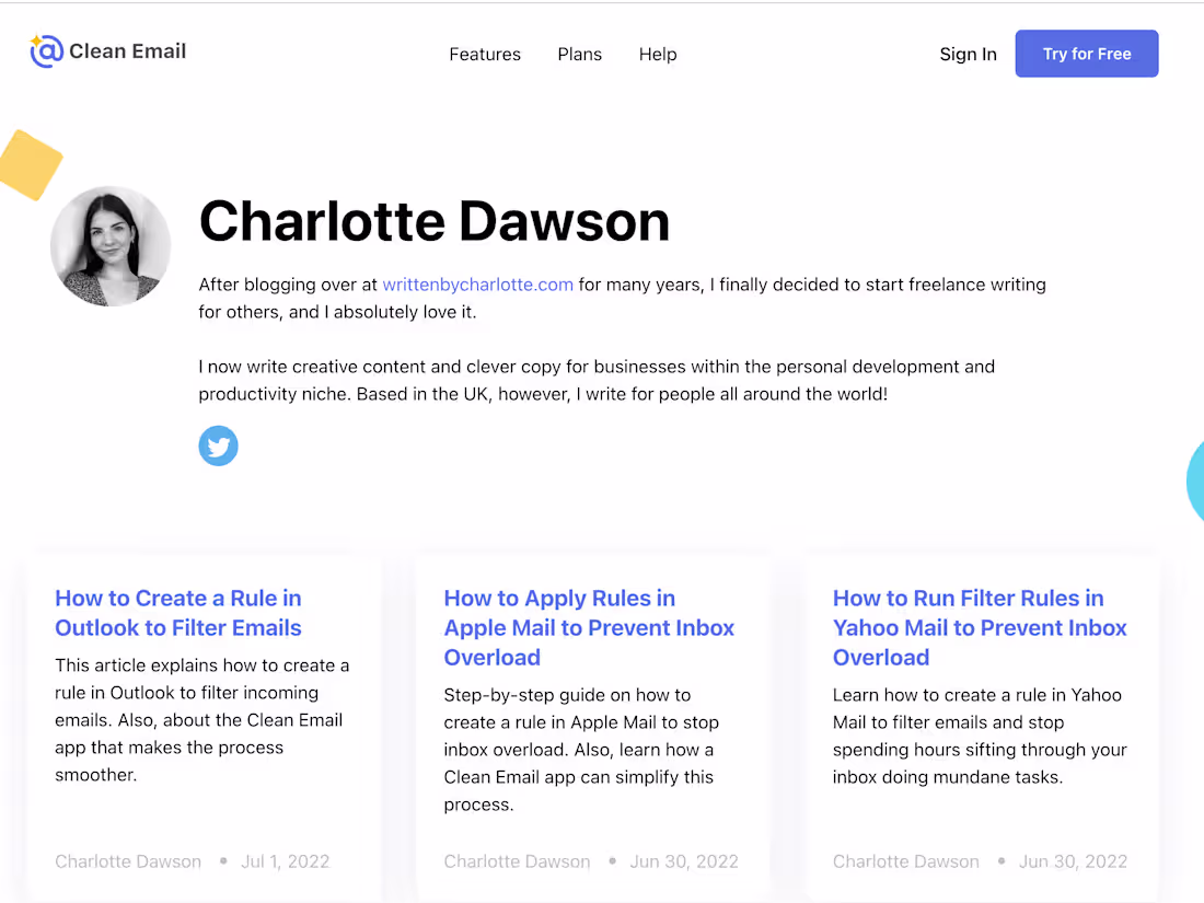 Cover image for Articles By Charlotte Dawson | Clean Email’s Blog