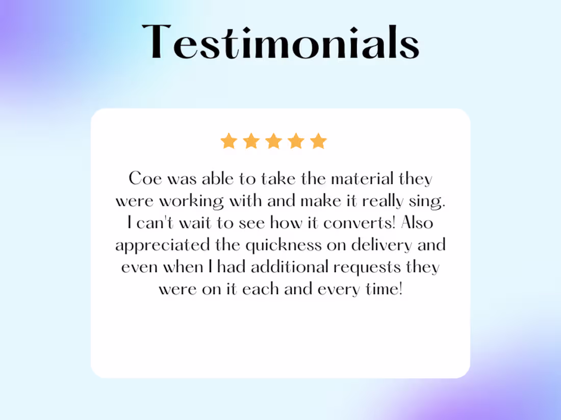 Cover image for ✍🏼 Client Testimonials 