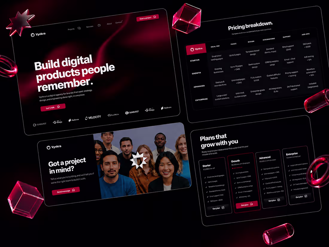 Cover image for Vynkra Agency template · 5 pages · CMS ready