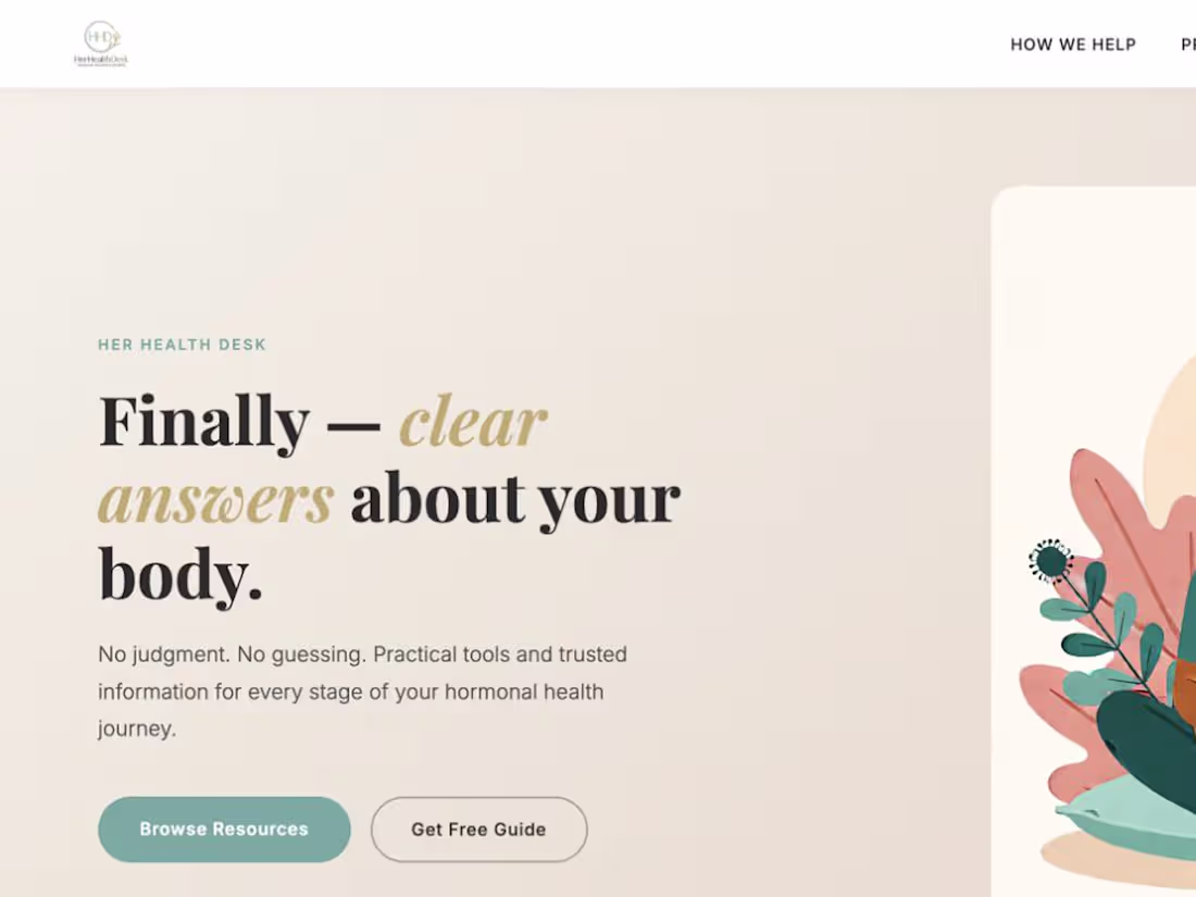 Cover image for Her Health Desk — Wellness Resource Website