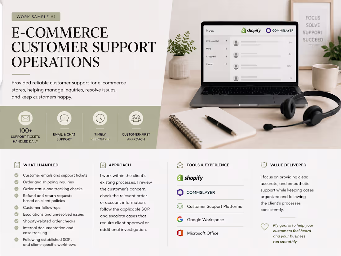 Cover image for Provided high-volume e-commerce customer support