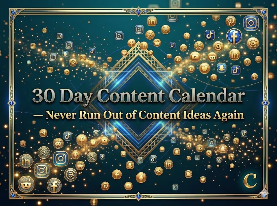 Cover image for 30 Day Social Media Content Calendar