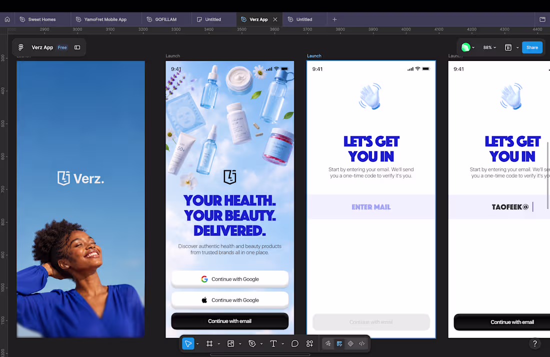 Cover image for Onboarding screens of an ongoing Mobile app I'm working on. ...