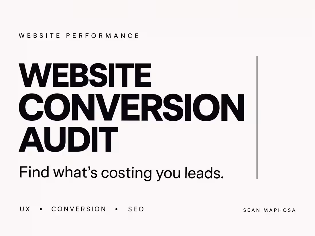Cover image for Website Conversion & UX Audit 