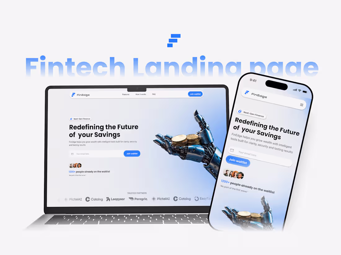 Cover image for Responsive Landing Page Design for FinEdge