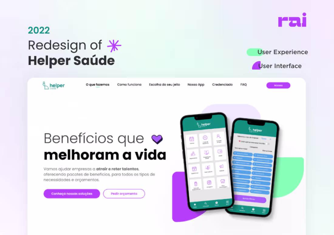 Cover image for Redesign of Helper Saúde - a new look at health
