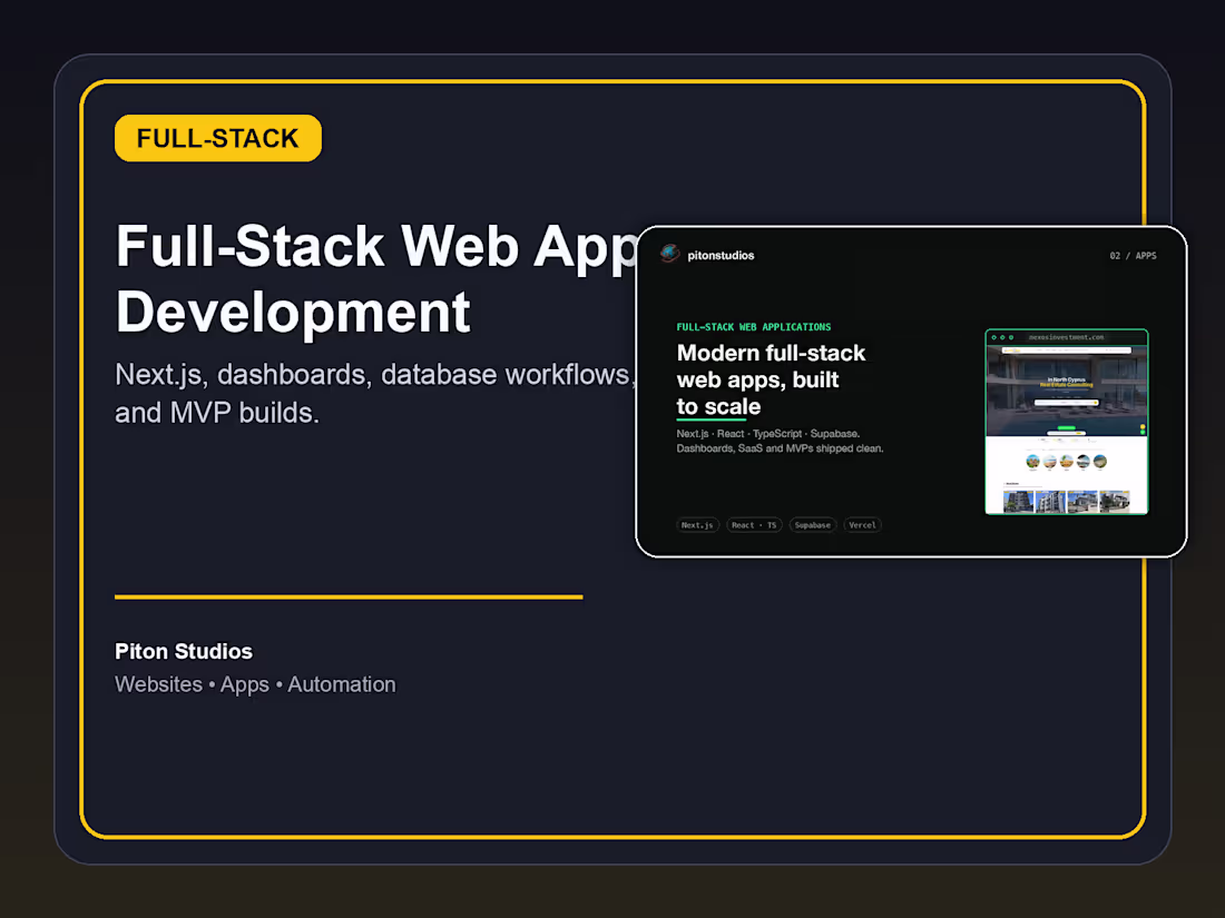Cover image for Full-Stack Web App Development