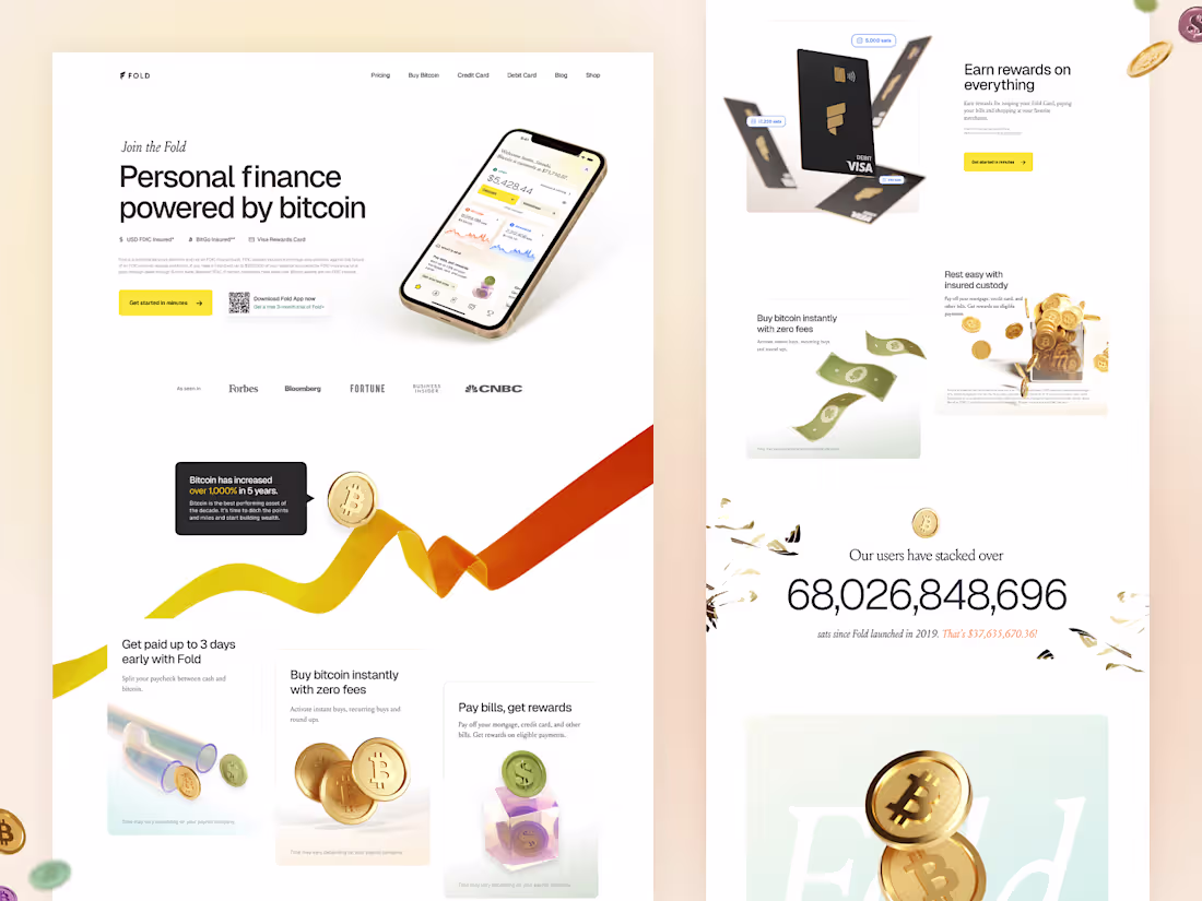 Cover image for Fold App Web Design and 3D Illustration