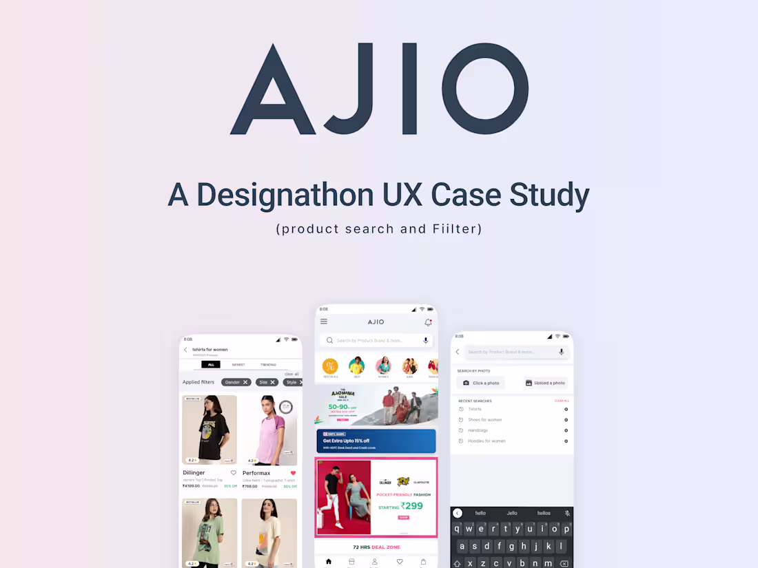 Cover image for UX case study | A Designathon Case Study on AJIO