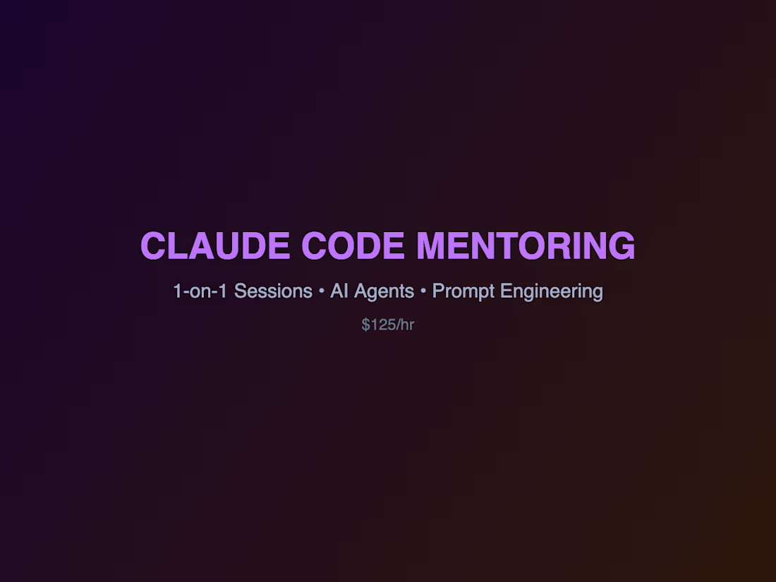Cover image for I'll mentor you on Claude Code, AI agents, and prompting