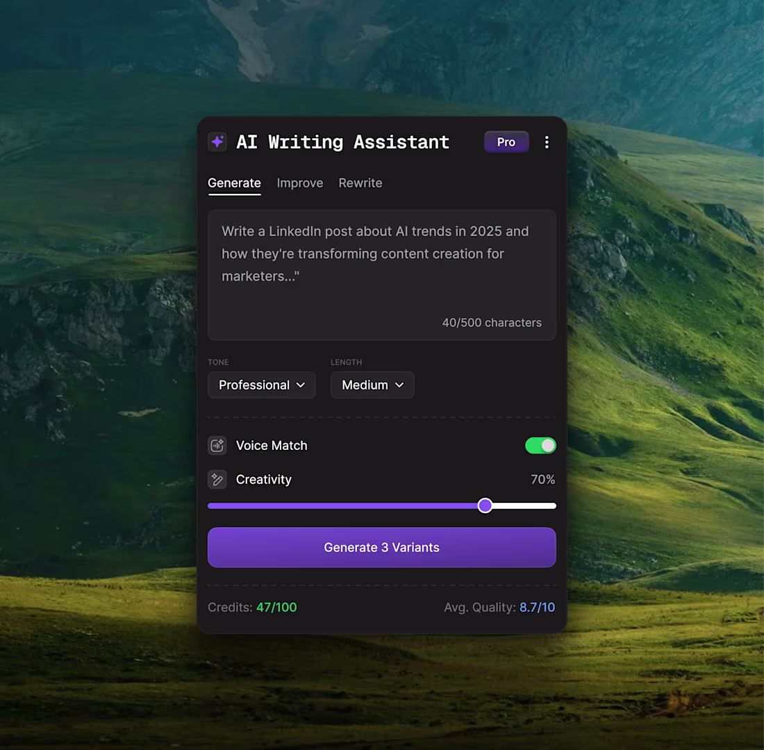 Cover image for Designed an AI Writing Assistant
