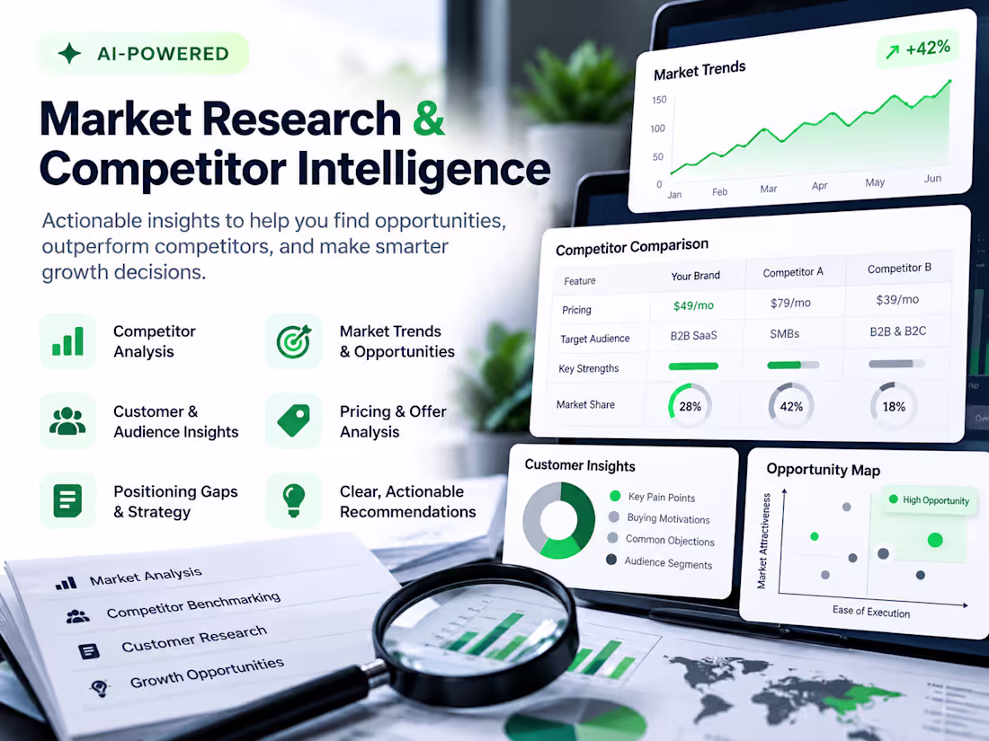 Cover image for AI Market Research & Competitor Intelligence