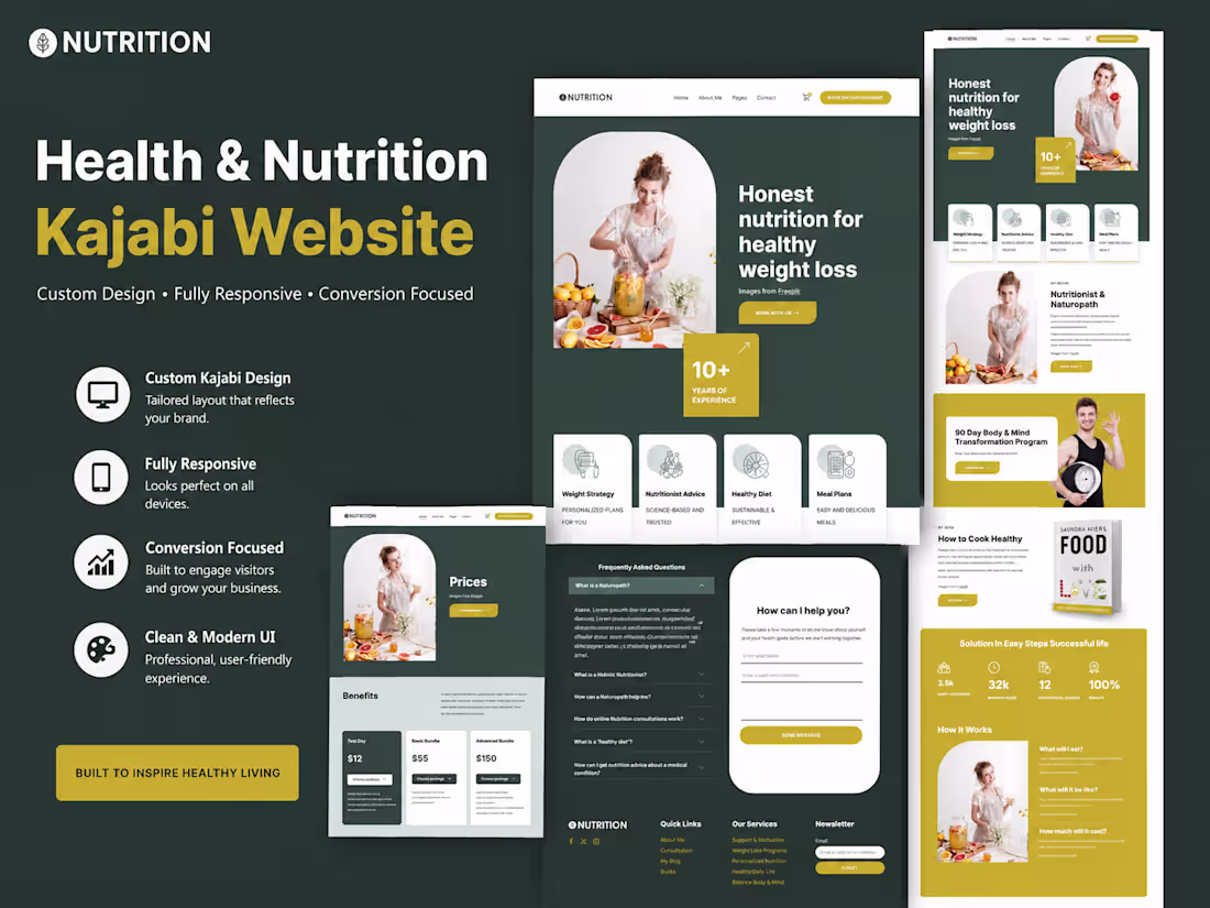 Cover image for Nutrition Kajabi Website Design & Development