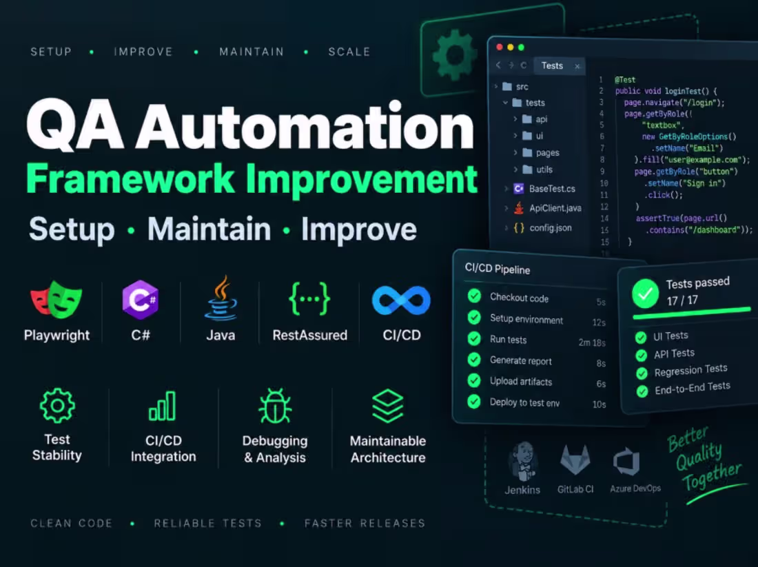 Cover image for QA Automation Setup & Test Framework Improvement