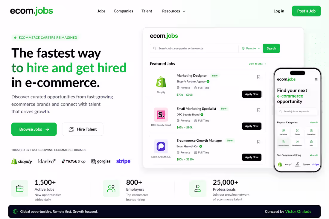 Cover image for Concept redesign for @ecom.jobs (http://ecom.jobs)
Explored