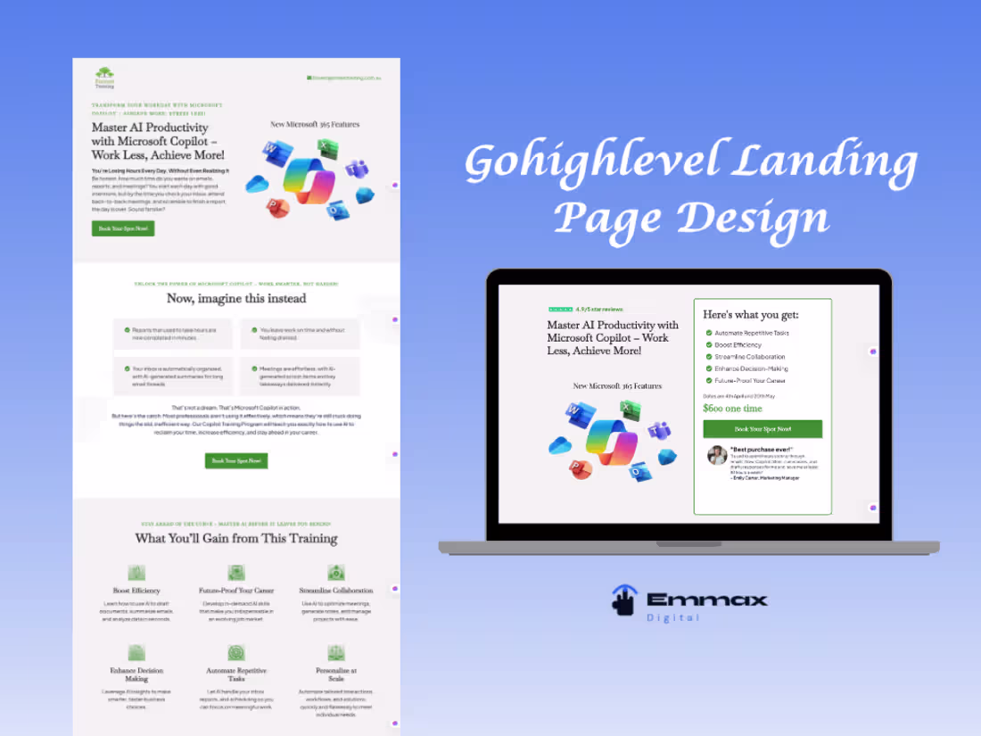 Cover image for GoHighLevel Landing Page Design (Microsoft