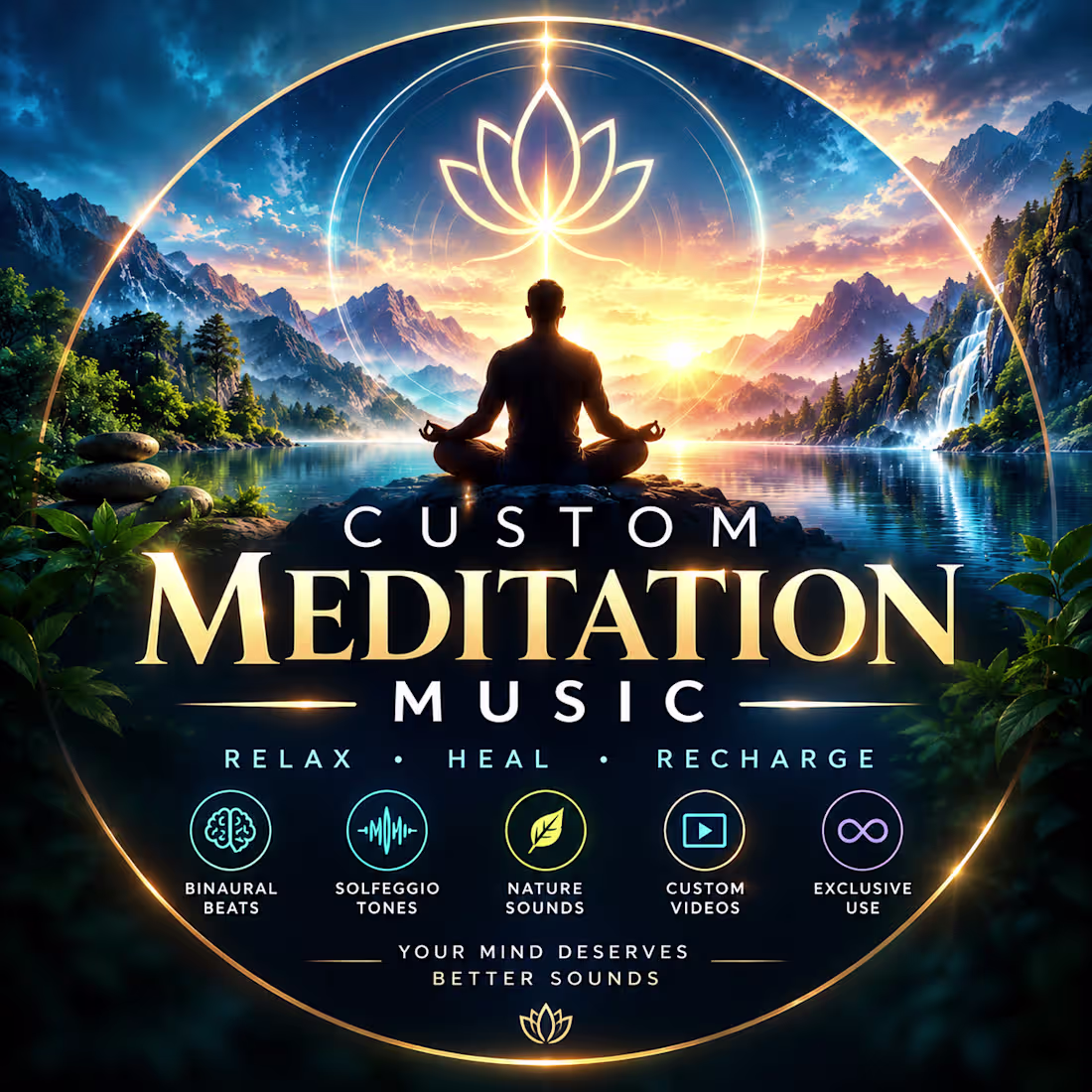 Cover image for I will create exclusive Meditation music of your choise