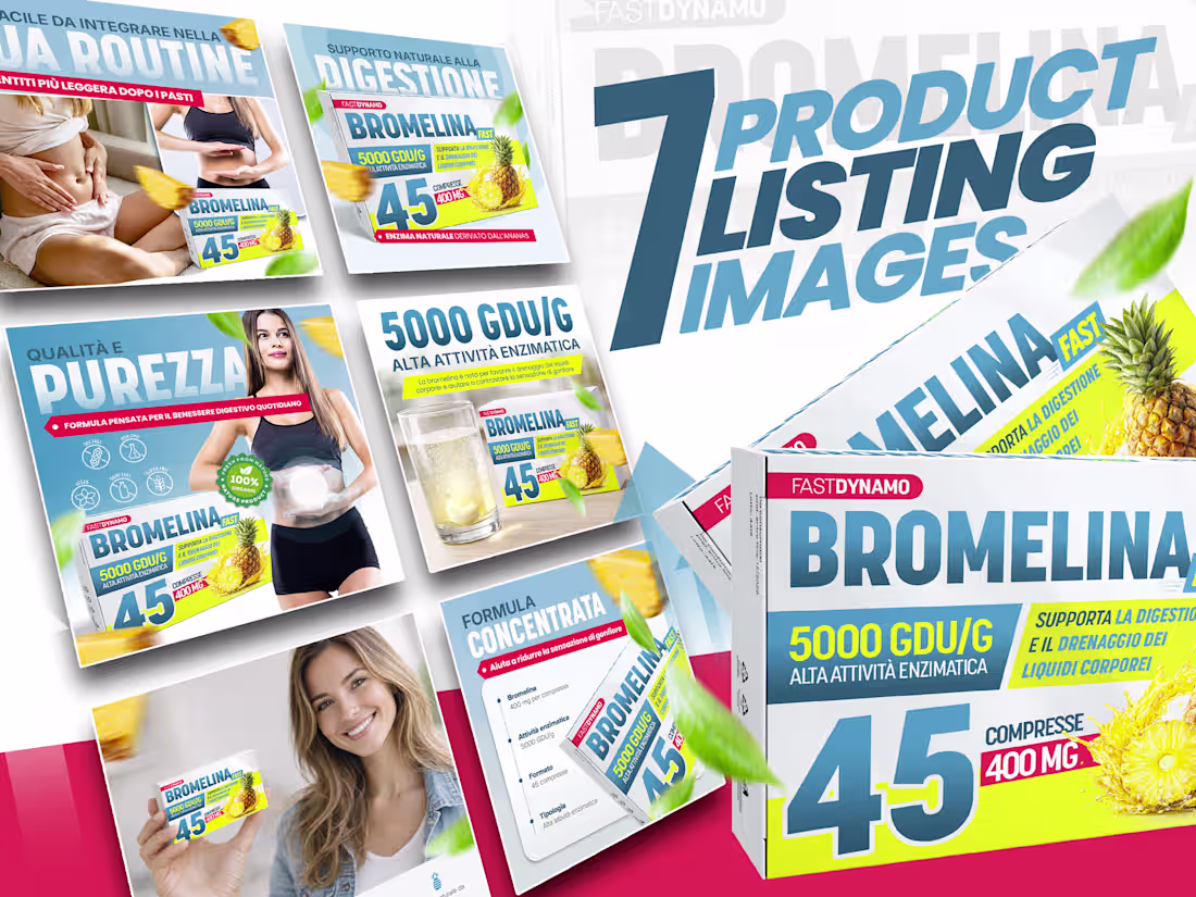 Cover image for Amazon Product Listing Design – Bromelina Supplement
