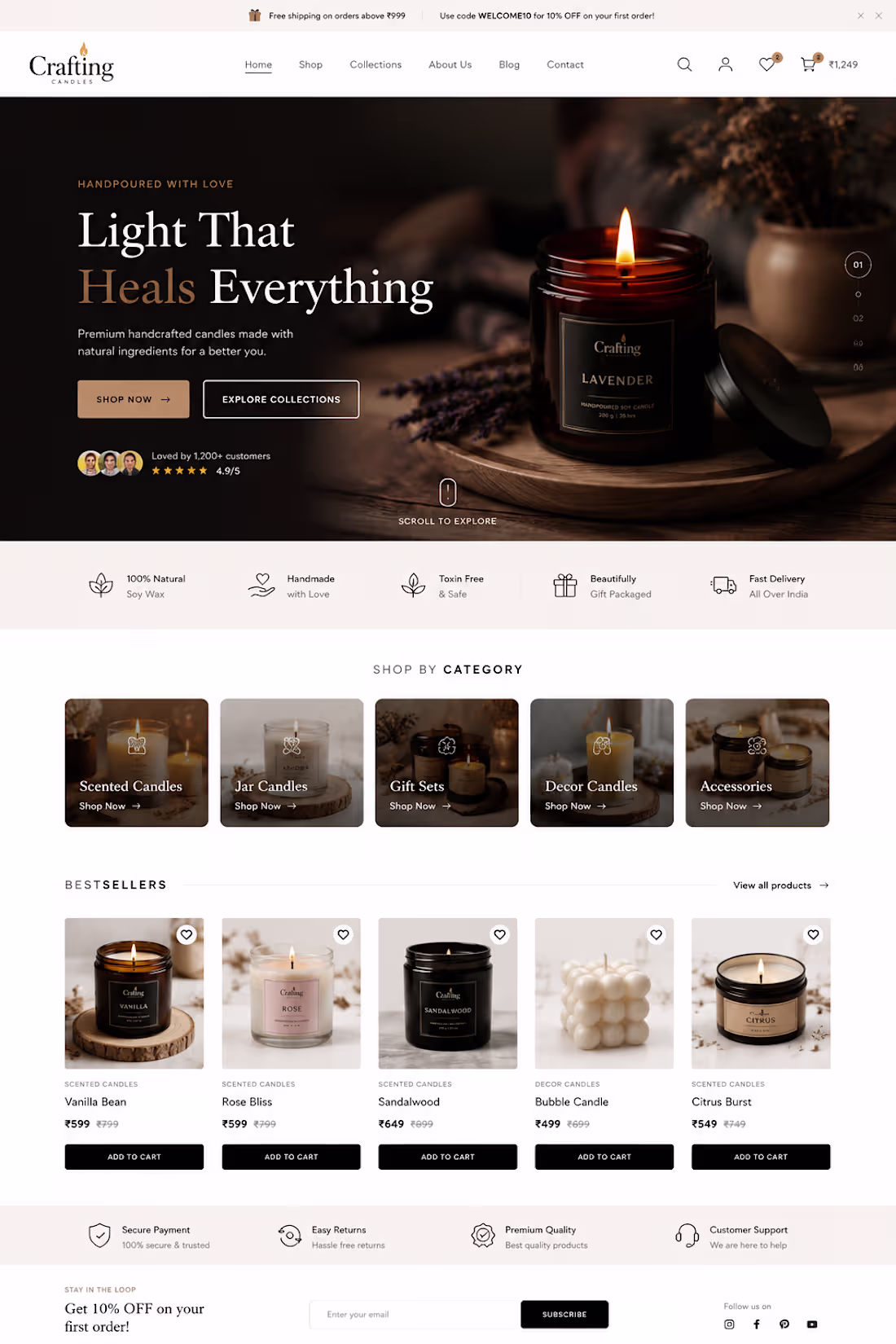 Cover image for Crafting candles ecommerce