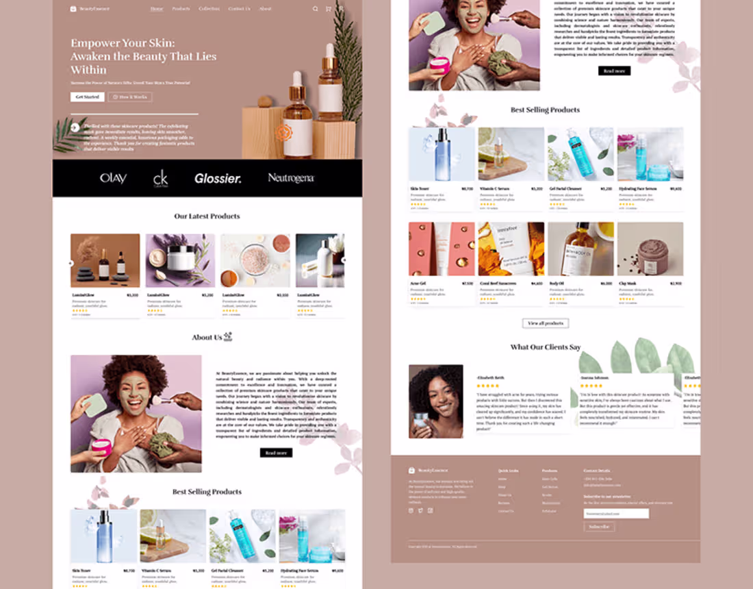 Cover image for Skincare website design