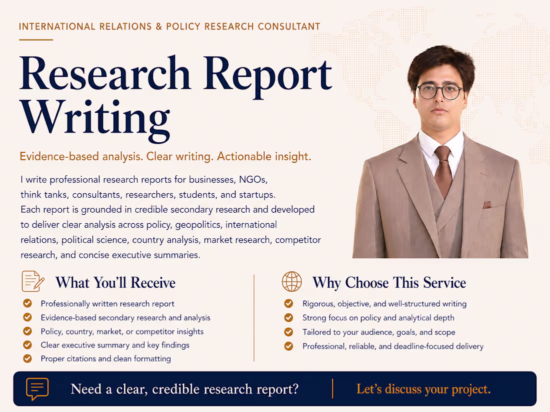 Cover image for Professional Research Report Writing | Evidence-Based Analysis 