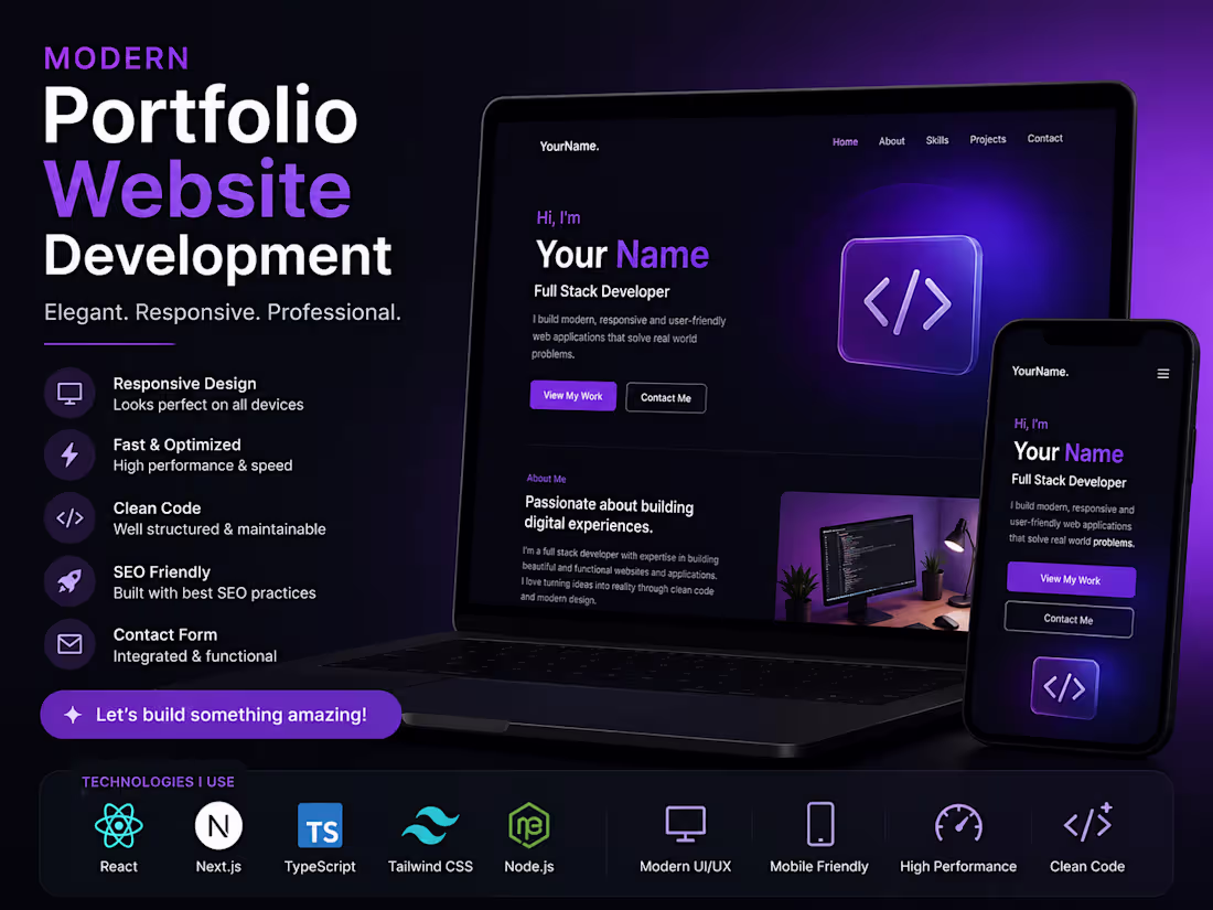 Cover image for Modern Portfolio Website Development