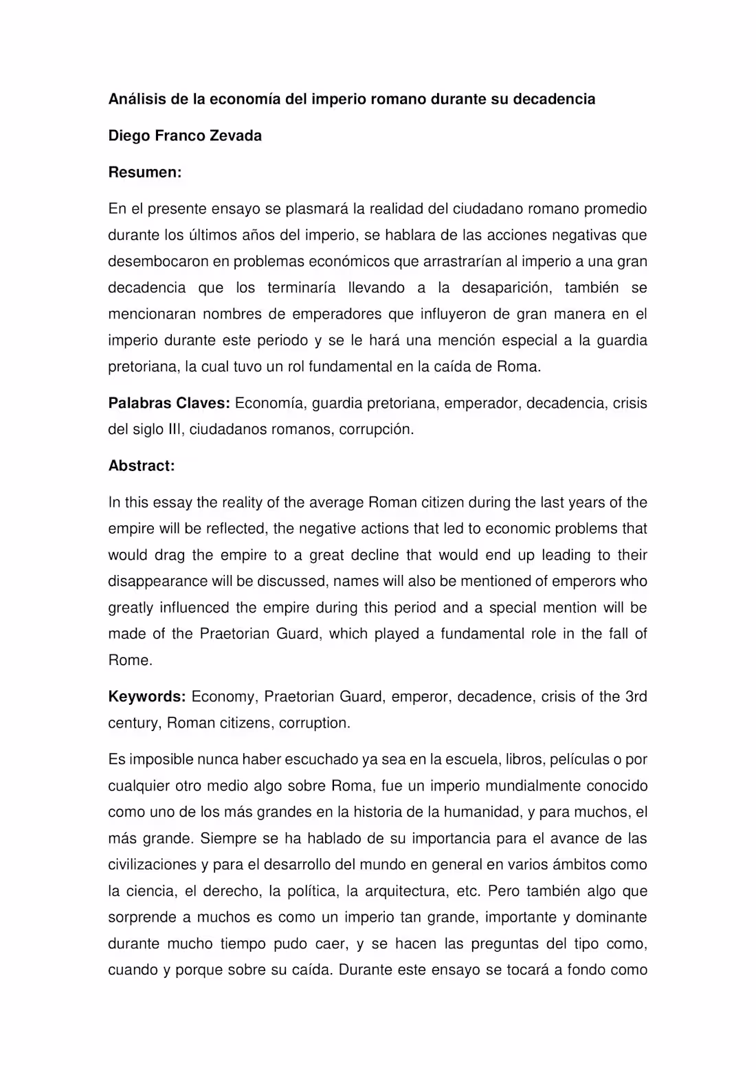 Cover image for Essay in Spanish