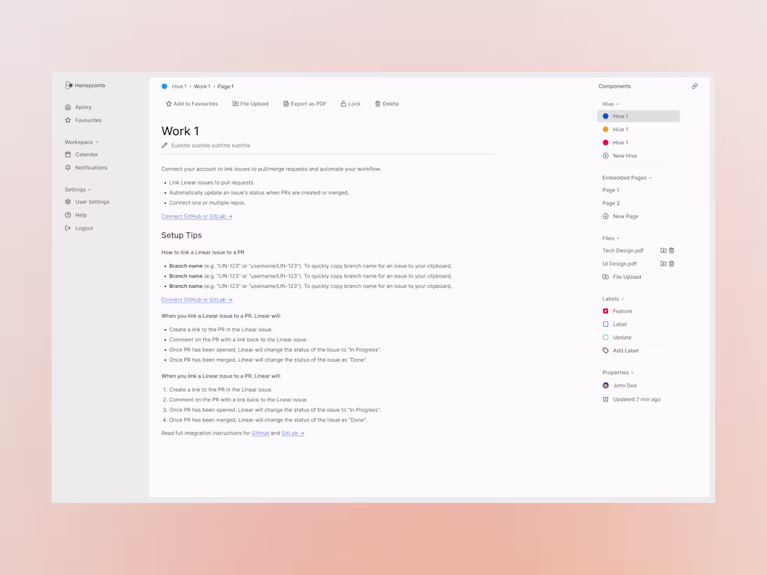 Cover image for Honeycomb Notes - SaaS Web App Design