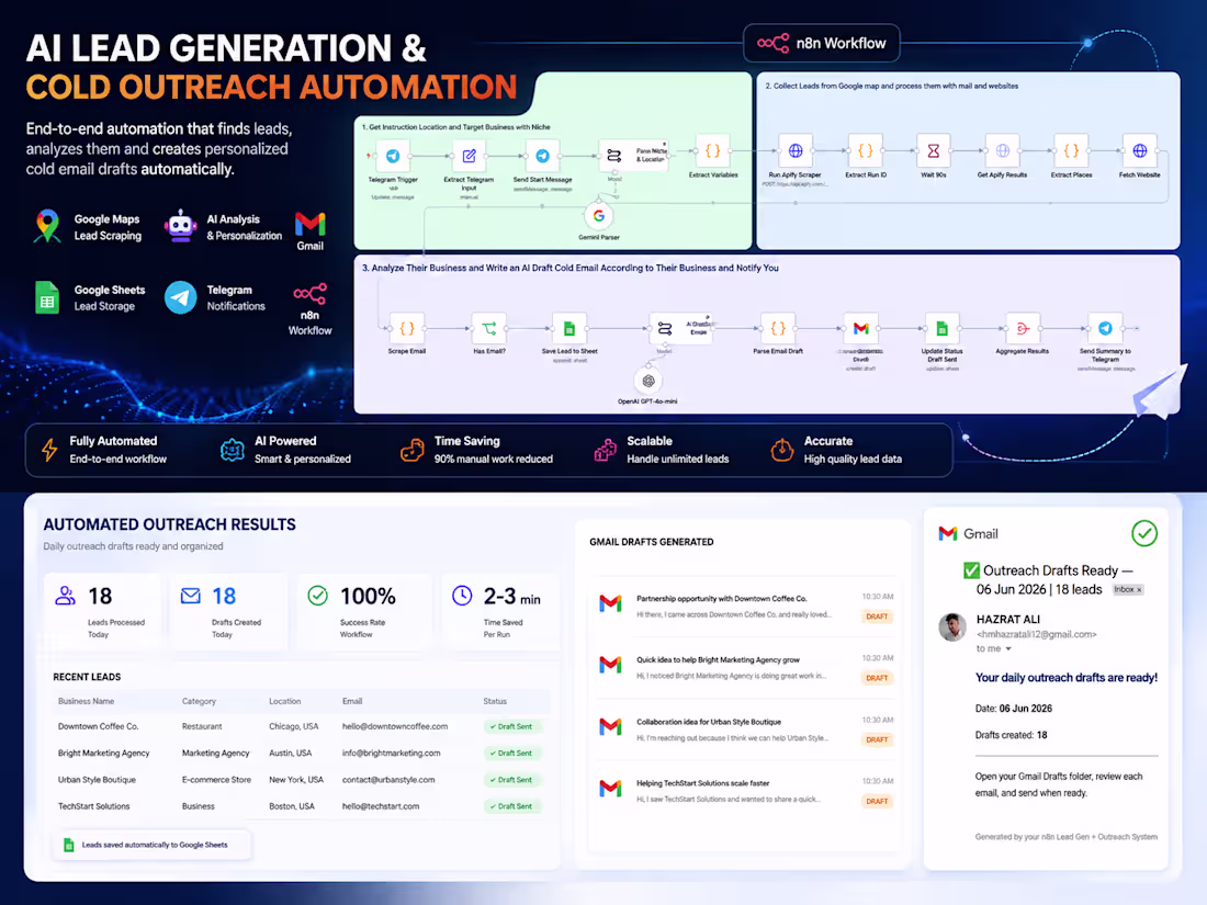 Cover image for AI-Powered Lead Generation & Cold Outreach System