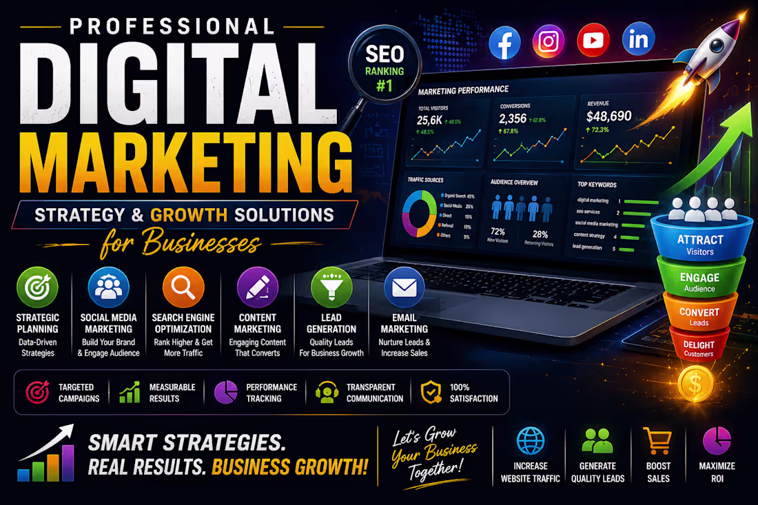 Cover image for Professional Digital Marketing Strategy & Growth Solutions for B