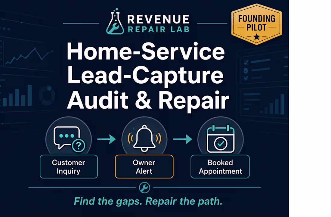 Cover image for Home-Service Lead-Capture Audit & Repair Pilot