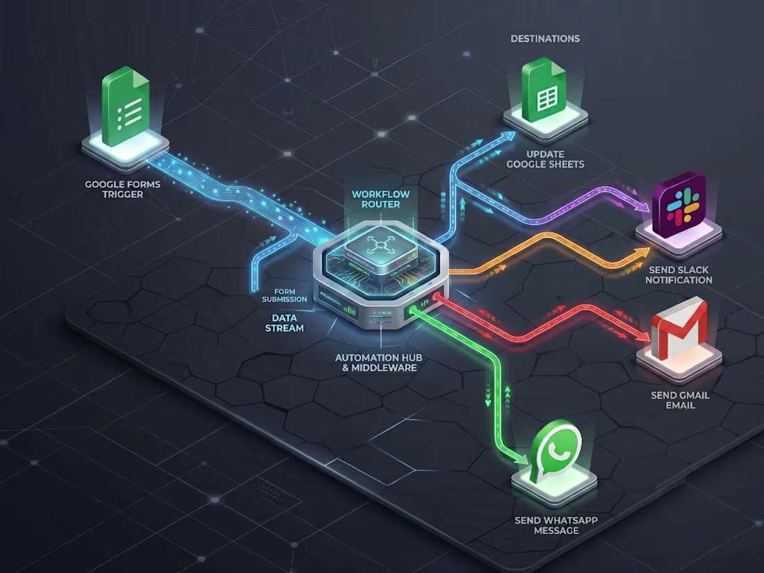 Cover image for Lead Routing Pipeline (Webhooks + Google Sheets + Slack + Gmail)
