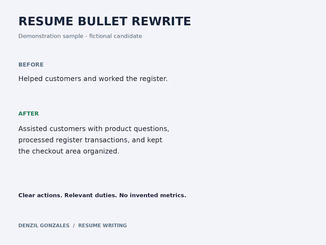 Cover image for Resume Bullet Rewrite — Demonstration Sample