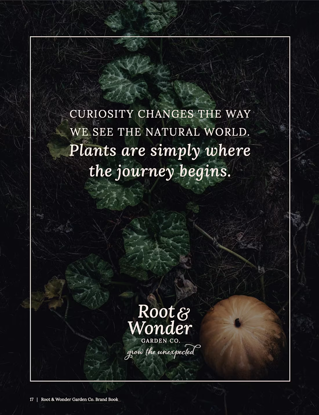 Cover image for Root & Wonder Garden Co. Brand Book Layout Page
